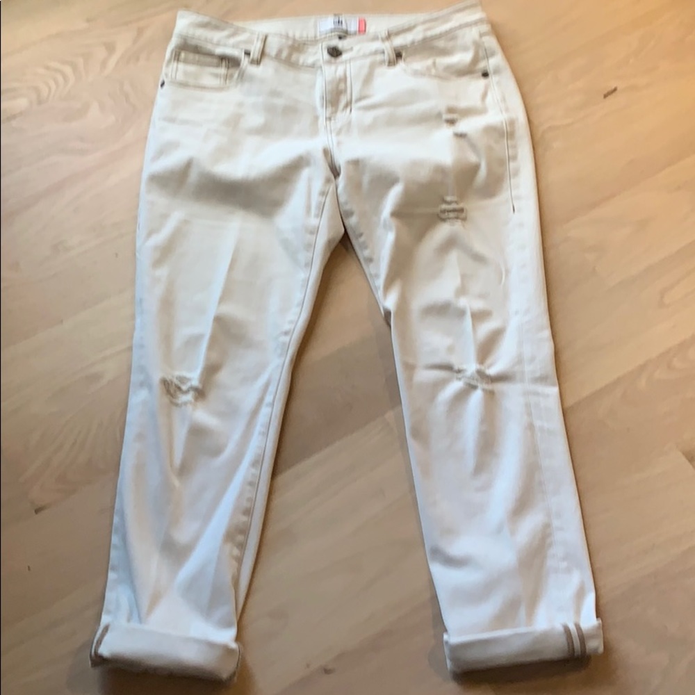 Distressed CAbi jeans.  EUC.